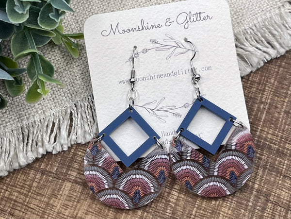 Boho Rainbow 2 piece dangle earrings
