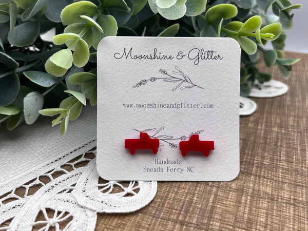 Red Truck acrylic stud earrings