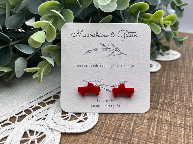 Red Truck acrylic stud earrings