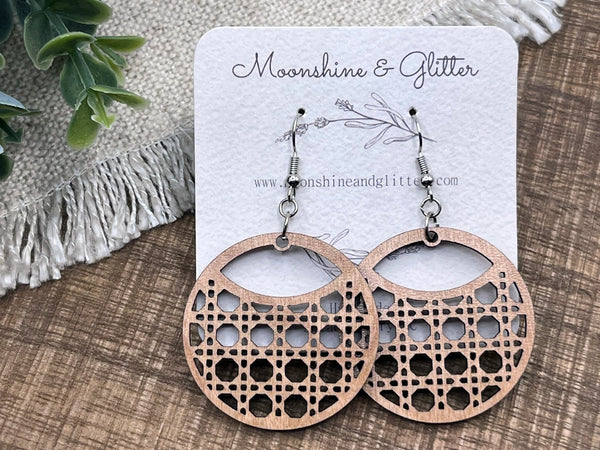 Cherry Rattan earrings - Moonshineandglitter