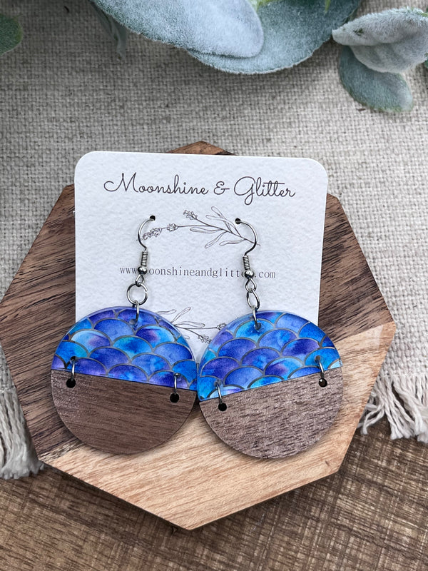 Mermaid Round dangle earring