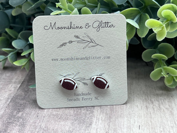 Football stud earrings