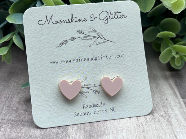 Heart stud earrings