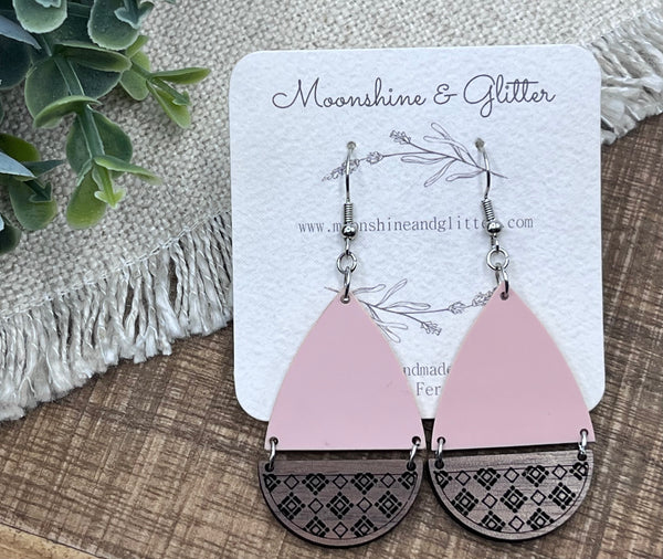 White split teardrop earrings