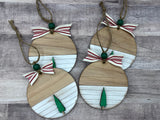 Farmhouse shiplap Christmas tree ornament