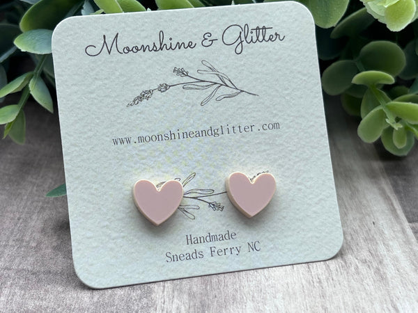Heart stud earrings