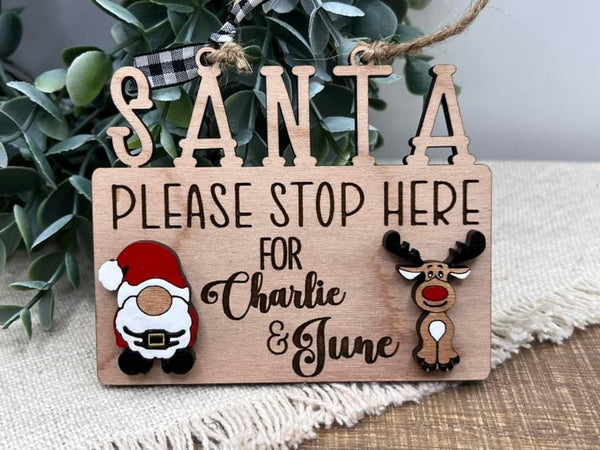 Santa please stop here customized ornament