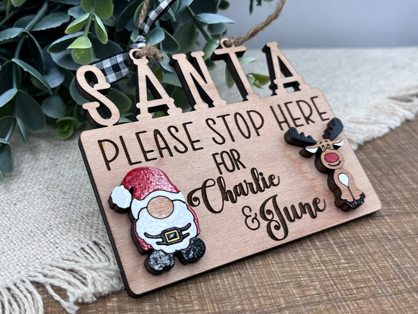 Santa stop here personalized ornament