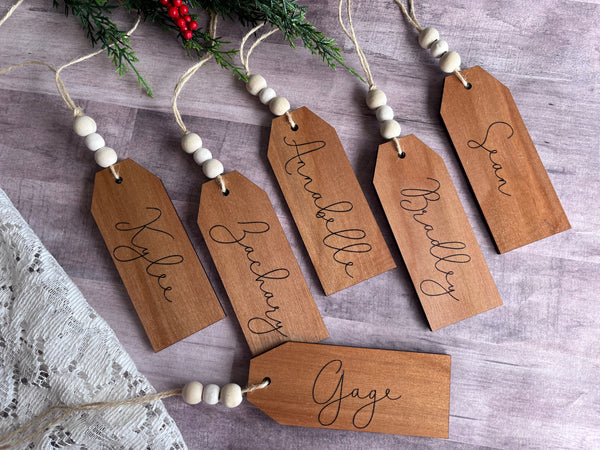 Stocking tag customize name