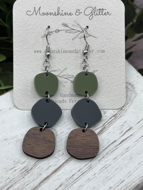 Boho multi piece dangle earrings