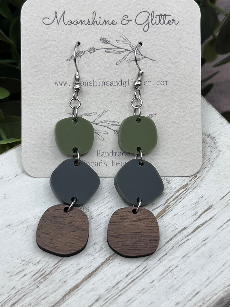 Boho multi piece dangle earrings