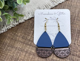 White split teardrop earrings