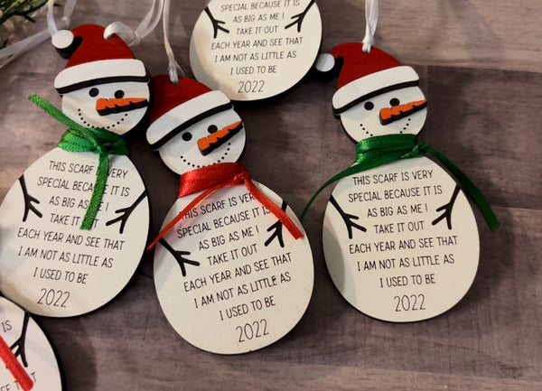 Snowman measure me ornament
