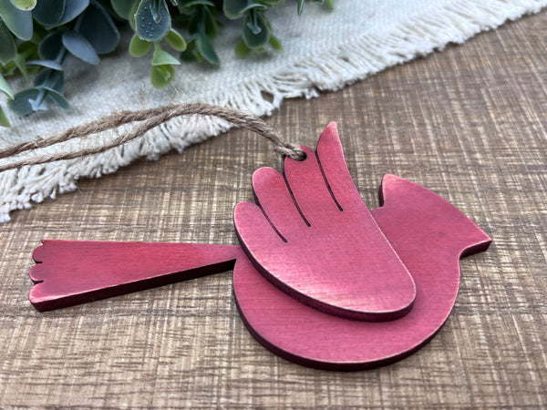 Distressed Cardinal ornament