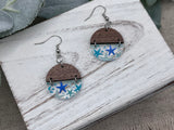 Starfish beach round dangle earring