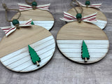 Farmhouse shiplap Christmas tree ornament