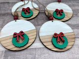 Farmhouse shiplap wreath ornament
