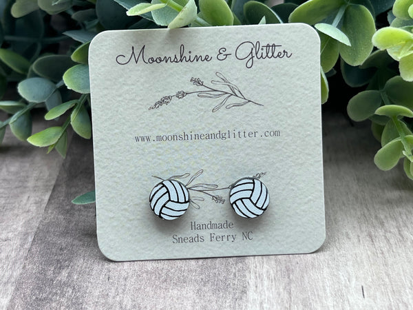 Volleyball stud earrings