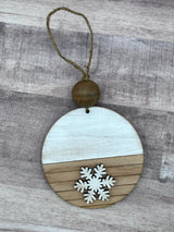 Farmhouse shiplap snowflake ornament