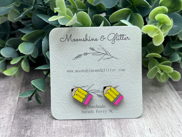 Pencil stud earrings