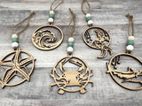 Wood Beach theme ornaments