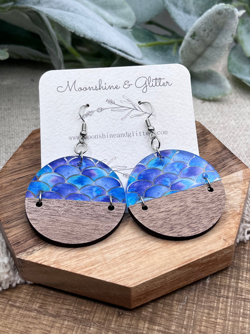 Mermaid Round dangle earring