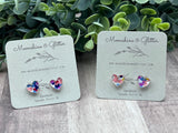 Heart stud earrings