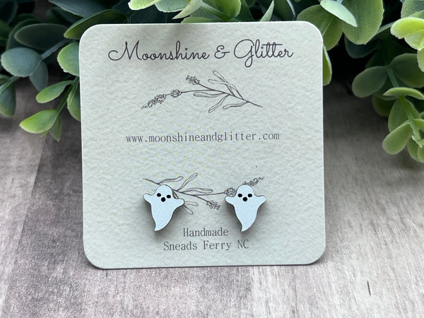 Acrylic Mini Ghost stud earrings