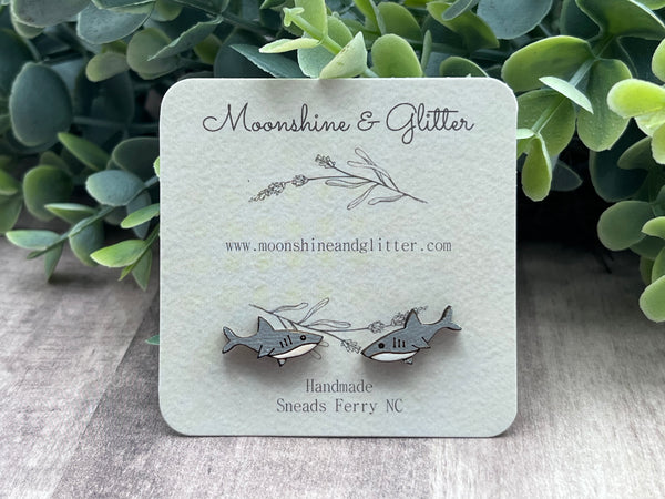 Shark stud earrings