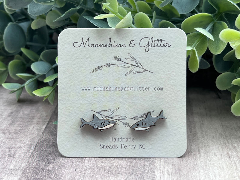 Shark stud earrings