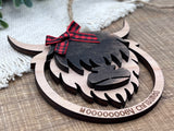 Mooooooey Christmas cow ornament