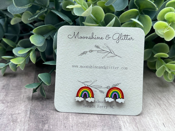 Rainbow stud earrings
