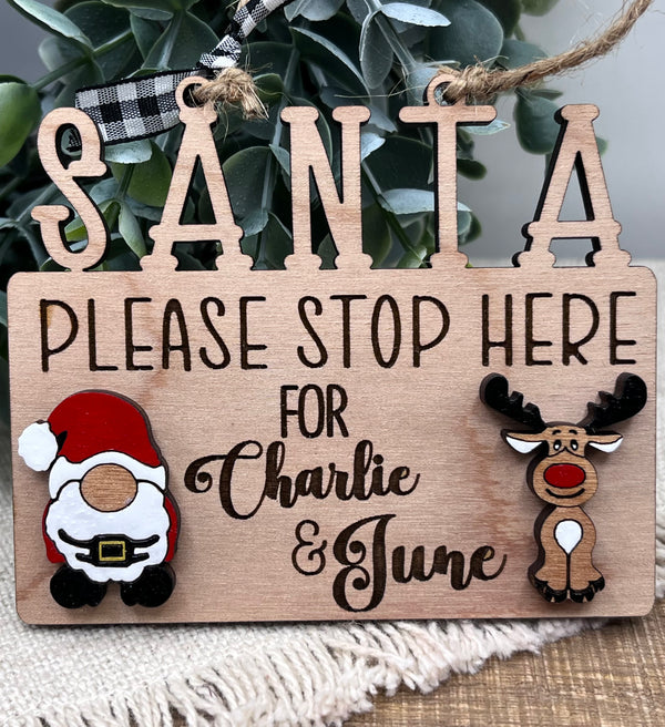 Santa stop here personalized ornament