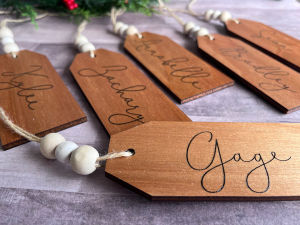 Stocking tag customize name