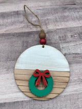 Farmhouse shiplap wreath ornament
