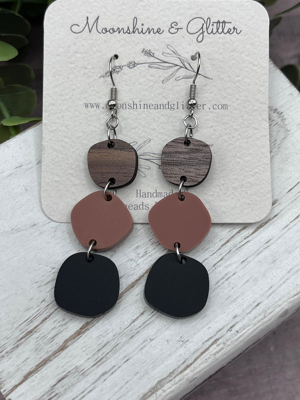 Boho multi piece dangle earrings
