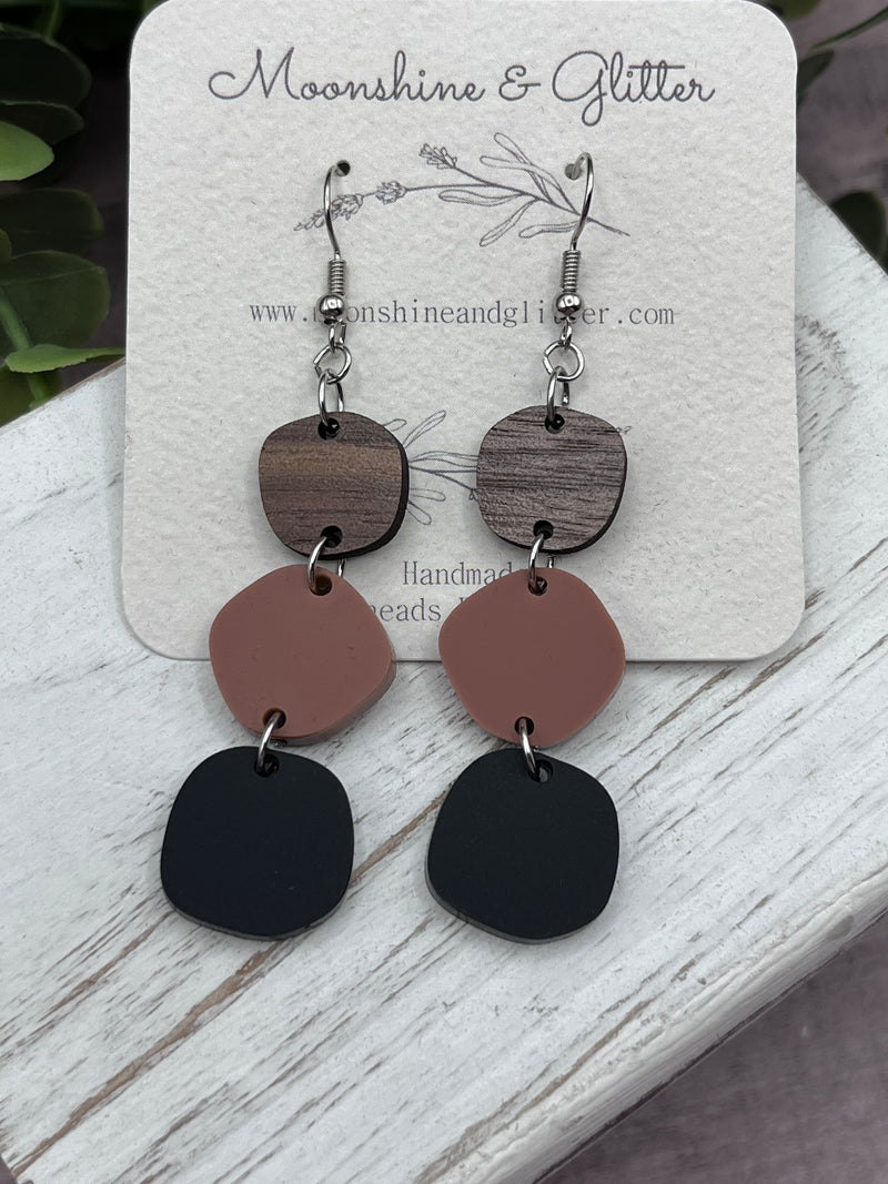 Boho multi piece dangle earrings
