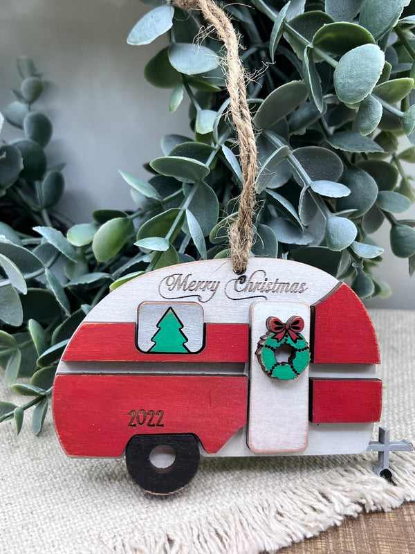 Christmas camper ornament