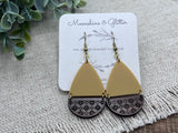 White split teardrop earrings