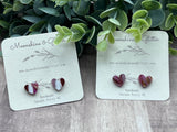 Heart stud earrings