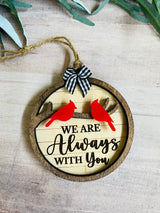 Cardinal I am always with you ornament