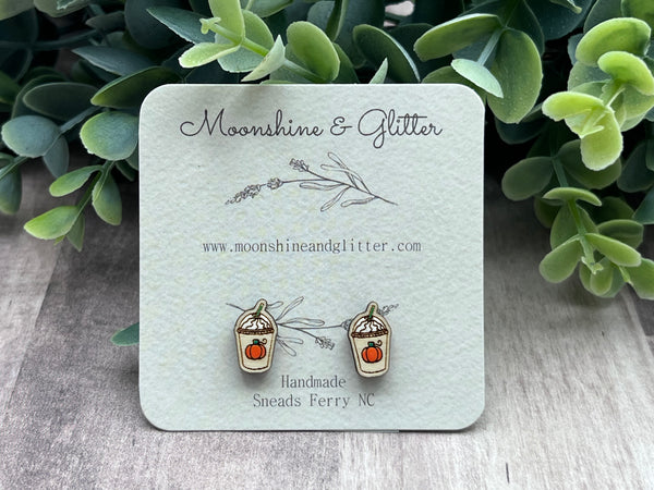 Pumpkin Frappe stud earrings