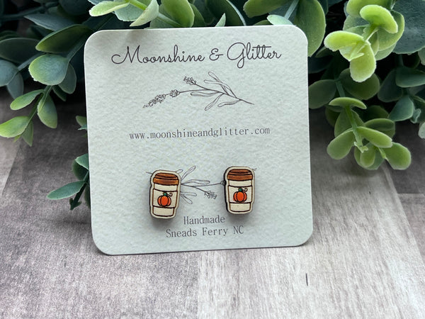 Pumpkin Frappe stud earrings
