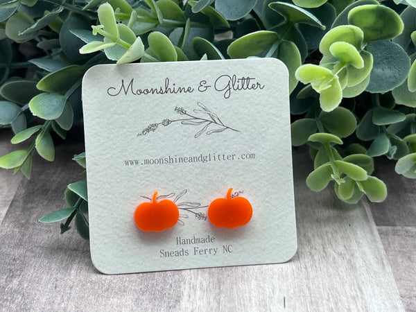 Orange Acrylic Pumpkin stud